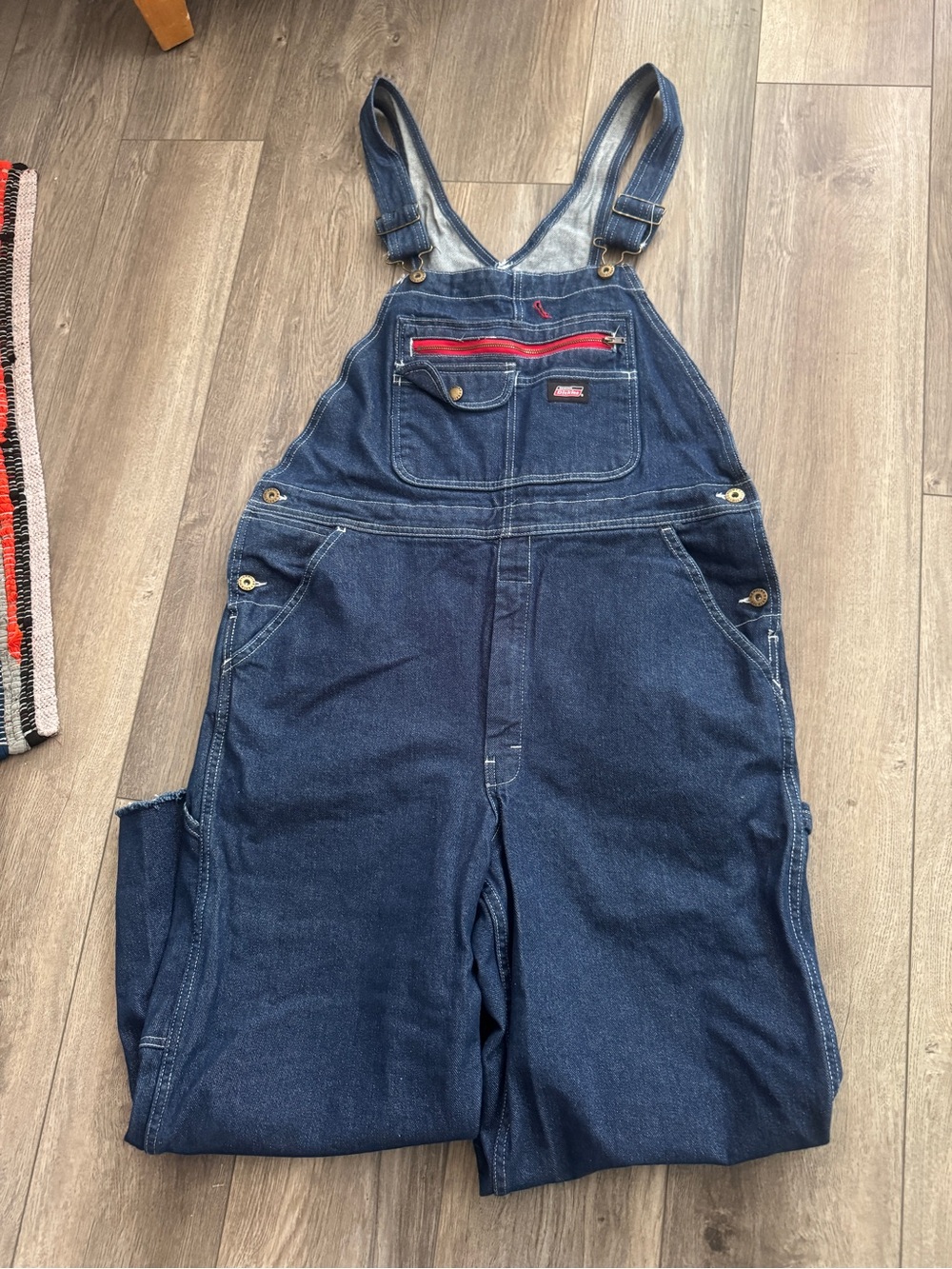 Genuine Dickies Ultra Tough Blue Denim Bib Overalls Men's Medium - Picture 9 of 13